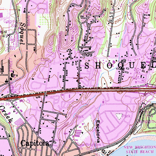 Topographic Map of Country Villa Estates Mobile Home Park, CA