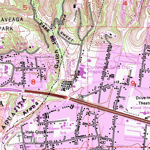 Topographic Map of Dominican Hospital - Santa Cruz / Soquel, CA
