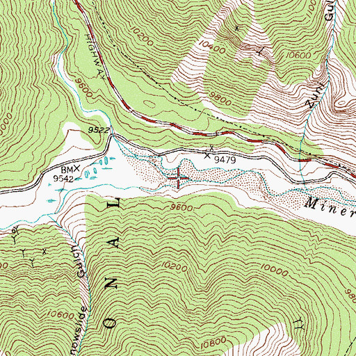 Topographic Map of Mineral Creek, CO