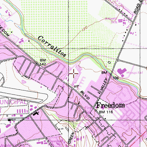 Topographic Map of Freedom Post Office, CA