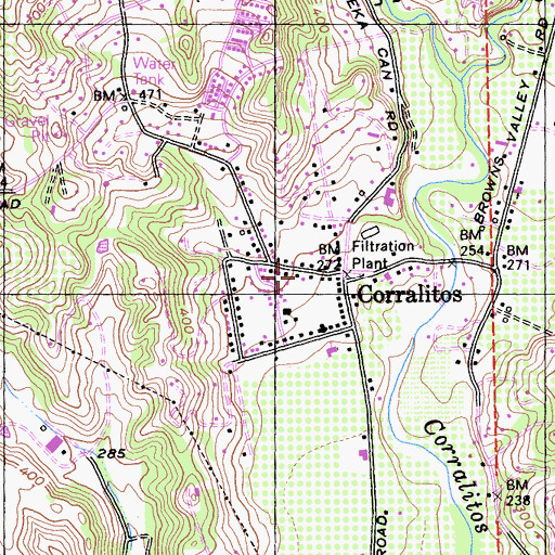Topographic Map of Grace Baptist Church, CA