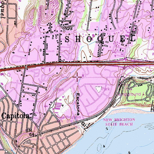 Topographic Map of Grace Community Church of Capitola, CA
