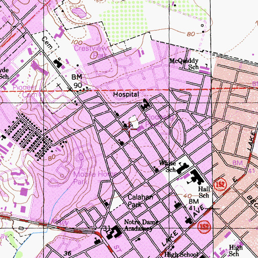 Topographic Map of Iglesia Metodista Unida de Pajaro, CA
