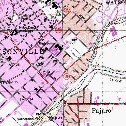 Topographic Map of Linscott Charter School, CA