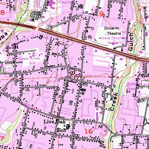 Topographic Map of Liberty Baptist Church, CA