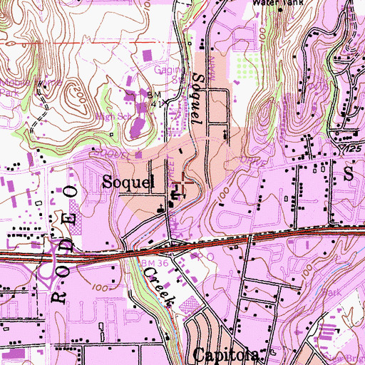 Topographic Map of Lions Park, CA
