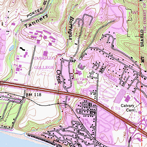 Topographic Map of Mar Vista Elementary School, CA
