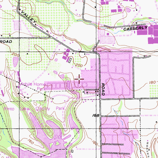 Topographic Map of Mesa Village Park, CA
