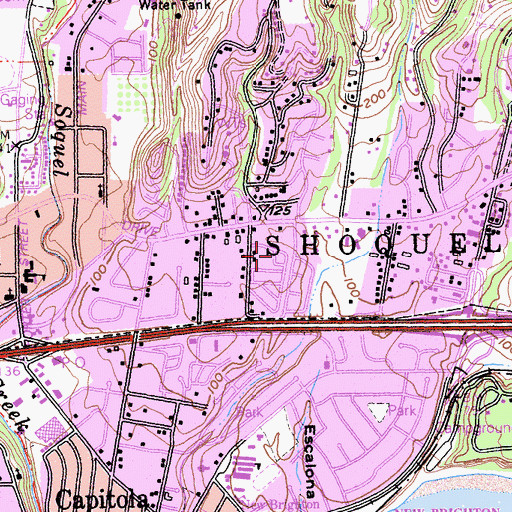 Topographic Map of Orchard Lane Mobile Home Park, CA