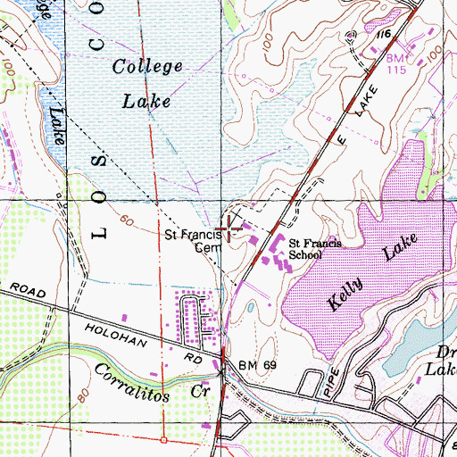 Topographic Map of Our Lady Help of Christians Valley Roman Catholic Church, CA