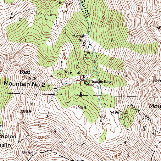 Topographic Map of Carbonate King Mine, CO