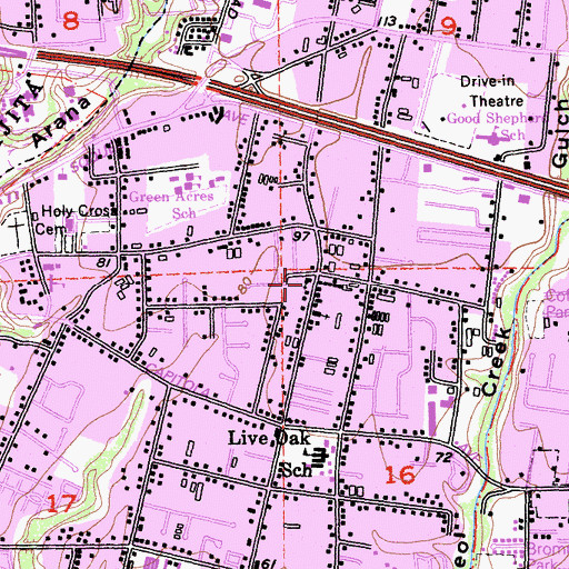 Topographic Map of Reorganized Church of Jesus Christ of Latter Day Saints, CA