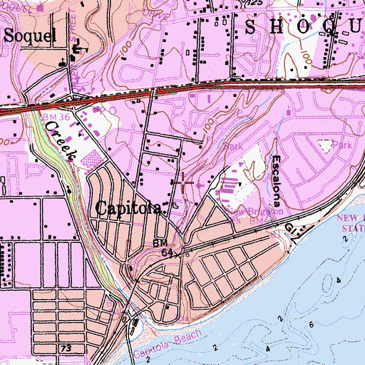 Topographic Map of Saint Josephs Catholic Church, CA