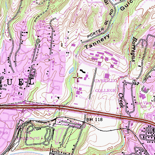 Topographic Map of Salesian College, CA