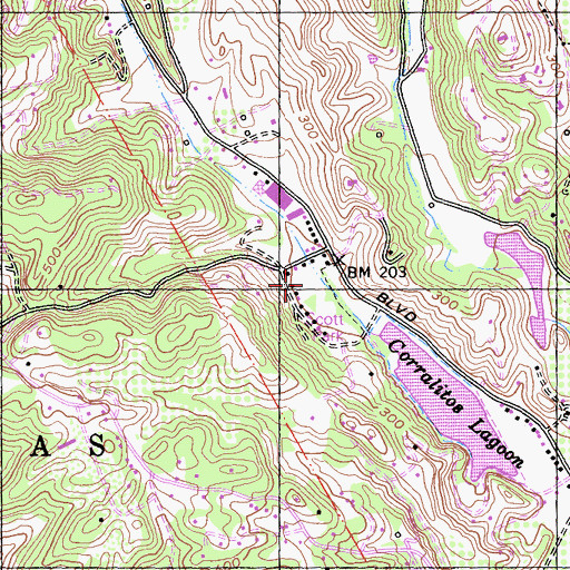 Topographic Map of Scott County Park, CA