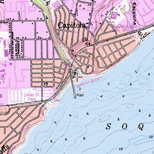 Topographic Map of Soquel Landing (historical), CA