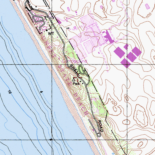Topographic Map of South Campground, CA