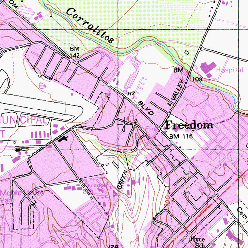 Topographic Map of United Pentecostal Church, CA