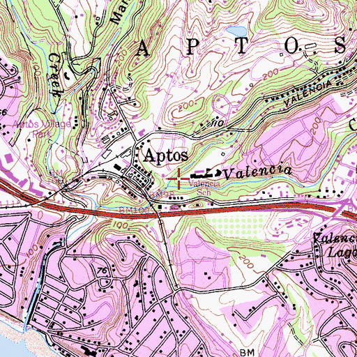 Topographic Map of Valencia Elementary School, CA