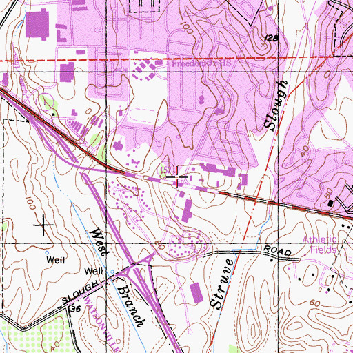 Topographic Map of Watsonville Square Shopping Center, CA