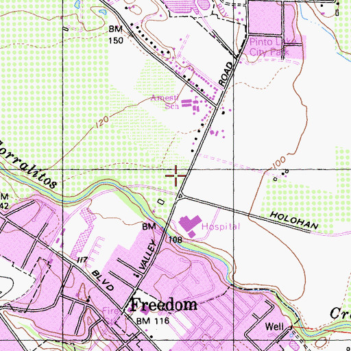 Topographic Map of West Spanish Seventh Day Adventist Church, CA