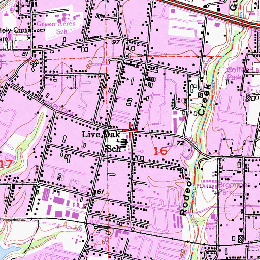 Topographic Map of Westminster Presbyterian Church, CA