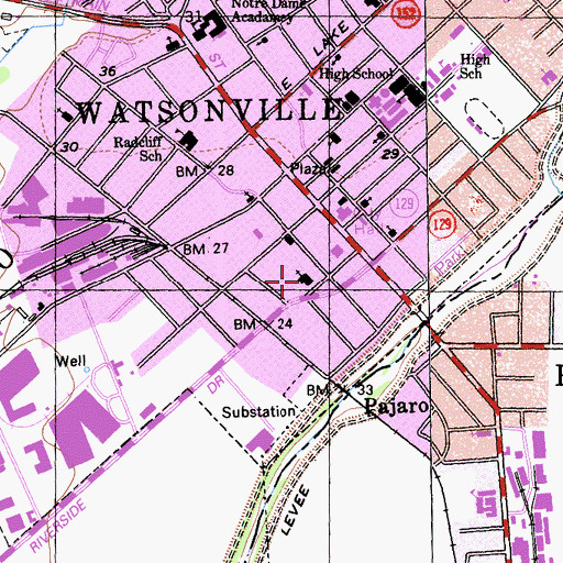 Topographic Map of Westview Presbyterian Church, CA