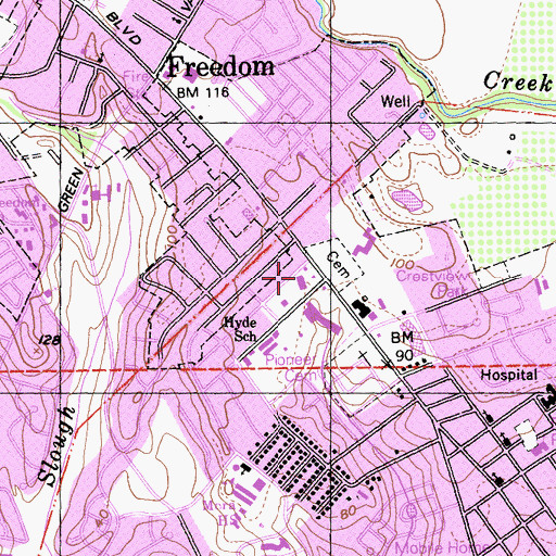 Topographic Map of Alta Vista Shopping Center, CA