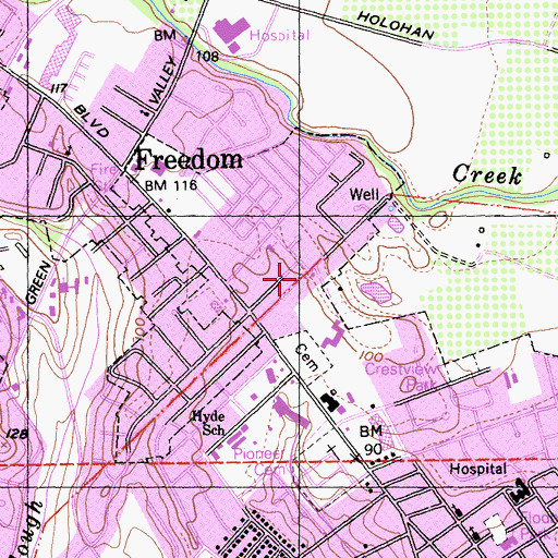 Topographic Map of Church of God, CA