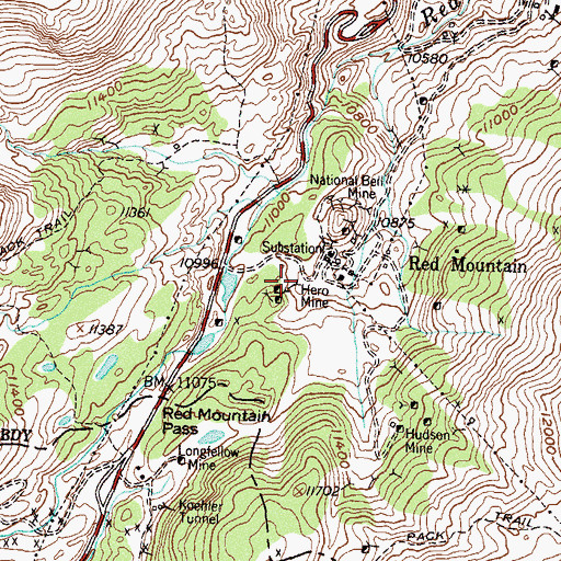 Topographic Map of Hero Mine, CO