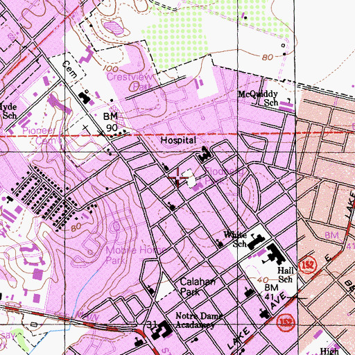 Topographic Map of Flodberg Park, CA