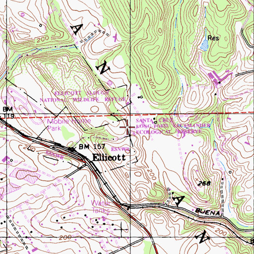 Topographic Map of Santa Cruz Long-Toed Salamander Ecological Reserve, CA