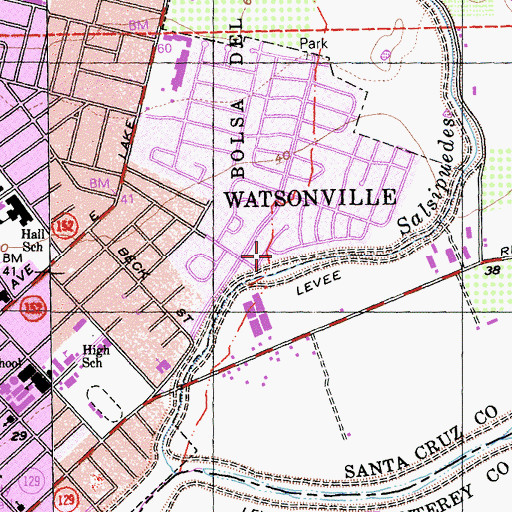 Topographic Map of Atri Park, CA