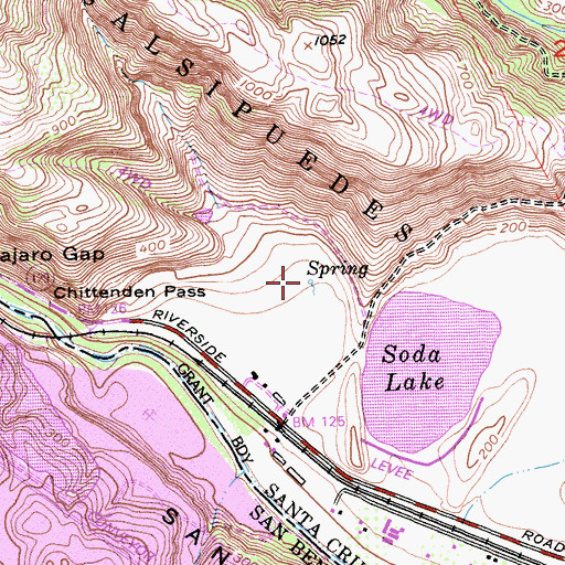 Topographic Map of El Pajaro Springs, CA