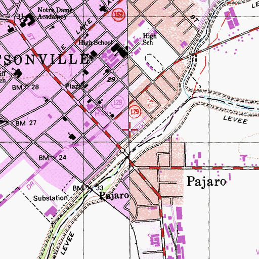 Topographic Map of Linear Park, CA