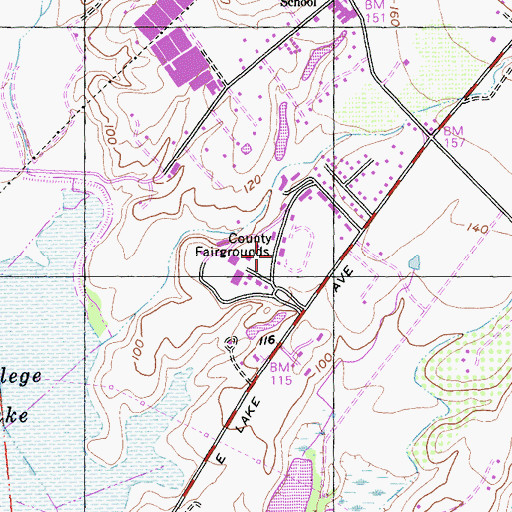 Topographic Map of Santa Cruz County Fairgrounds, CA