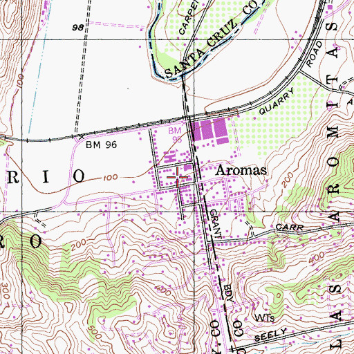 Topographic Map of Aromas Branch Monterey County Free Libraries, CA