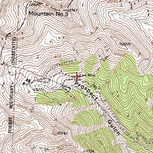 Topographic Map of Lark Mine, CO