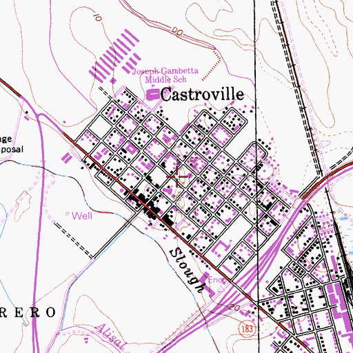 Topographic Map of Castroville Community Center, CA