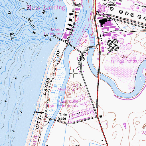Topographic Map of Northern Monterey County School District Office, CA