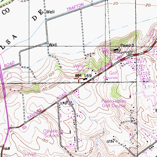 Topographic Map of The Glass House State Historic Landmark, CA