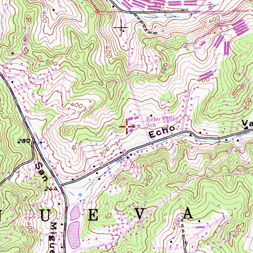 Topographic Map of Echo Valley Elementary School, CA