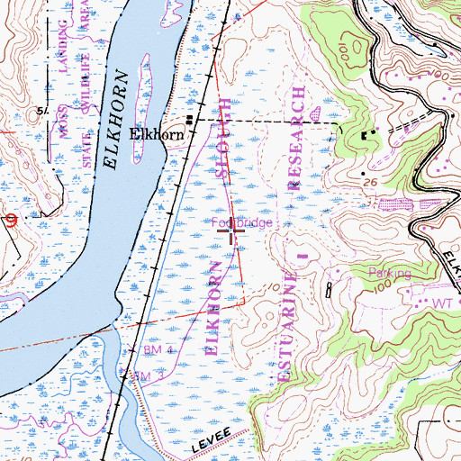 Topographic Map of Elkhorn Slough National Estuarine Research Reserve, CA
