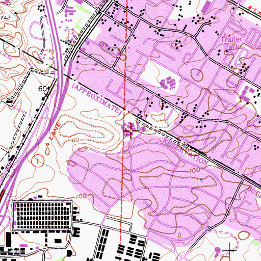 Topographic Map of Gladys Stone School, CA