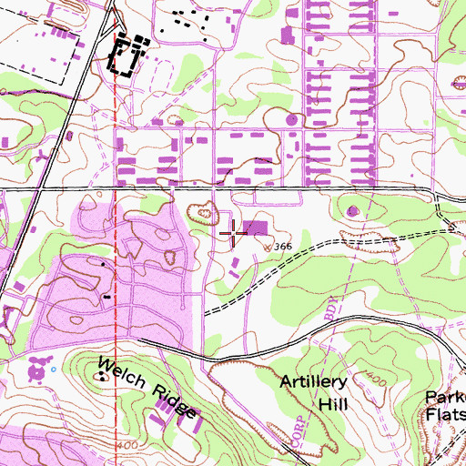 Topographic Map of Hays Army Hospital, CA