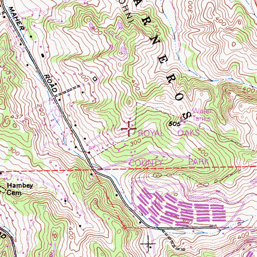 Topographic Map of Live Oak Picnic Area, CA