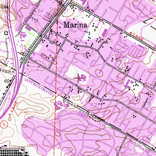 Topographic Map of Los Arboles Middle School, CA