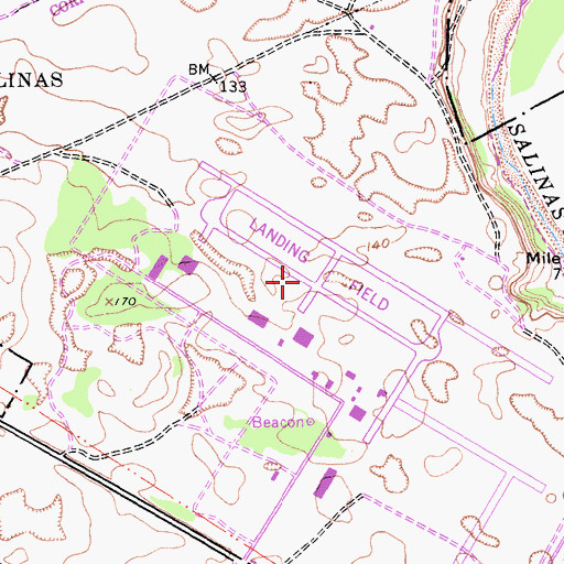 Topographic Map of Marina Municipal Airport, CA