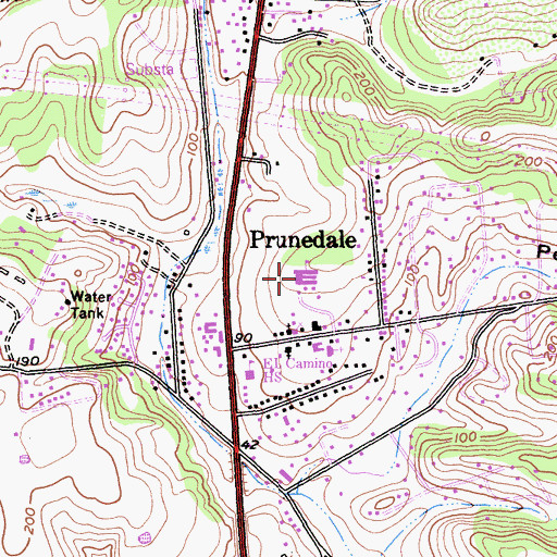 Topographic Map of Prunedale Elementary School, CA