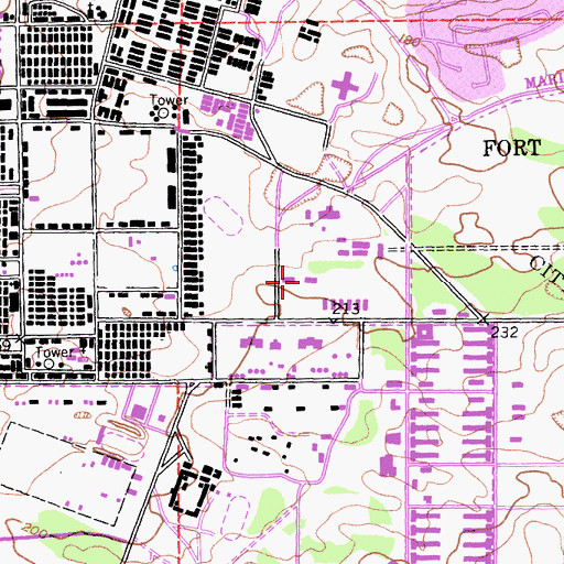 Topographic Map of Support Maintenance Facility, CA